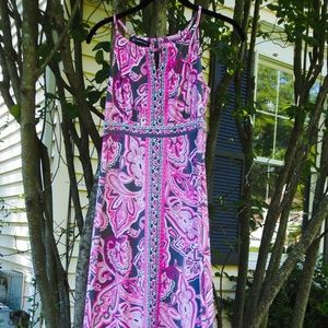 NWOT SUMMER DRESS PINK & GRAY PAISLEY